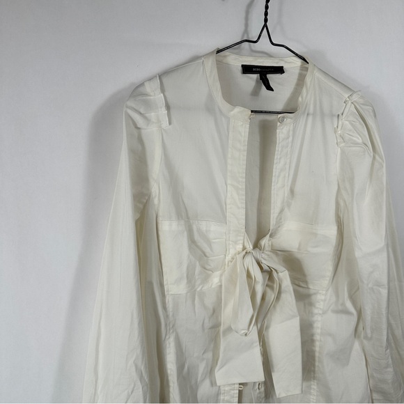 BCBG MaxAzria Cream Tie-Front Blouse - Picture 2 of 12